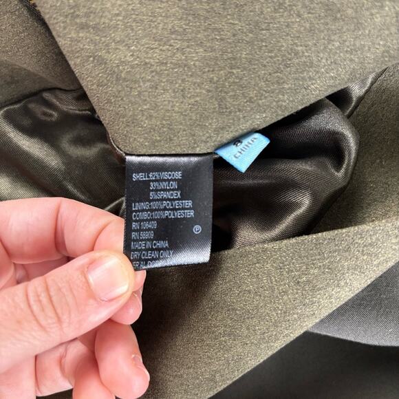 Antonio Melani size 8 Olive Green Pencil Skirt High Waisted Zip Up - Picture 12 of 12